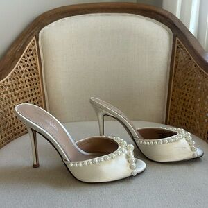 Steve Madden Cream Pearl-Embellished Heels